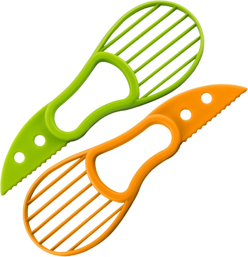 Kitchen Theory 3 in One Avocado Slicer with Food Grade BPA Free Plastic and Stainless-Steel Pitter - Multipurpose Ergonomic Kitchen Gadget for Hassle-Free Preparation - Dishwasher Safe - Pack of 2 - Image 1